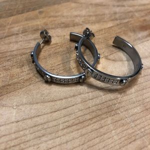 NEW SILVER HOOPS WITH STUDS